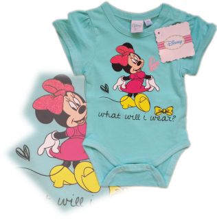 New Disney Minnie Mouse Babygrow Bodysuit Baby Girl 18 24 Months 92cm Aqua