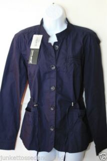 New Coupe Collection Womens Navy Blue Jacket Coat Cinch Waist Sz L C122