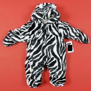 Mothercare Girls Baby Black White Animal Print Fluffy Snowsuit BNWT ★RRP £35★