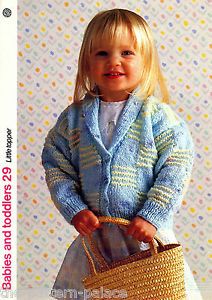 Knitting Pattern Babies and Toddlers 29 Little Topper Shawl Collared Cardigan