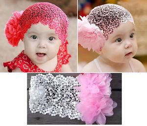 1pc New Baby Girl Toddler Lace Headband Hair Bow Accessories 3 Colors Headwear