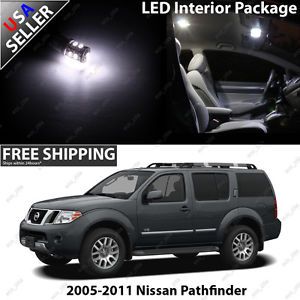 Nissan Pathfinder Ultra White 12V Interior LED Light Bulb Package Set