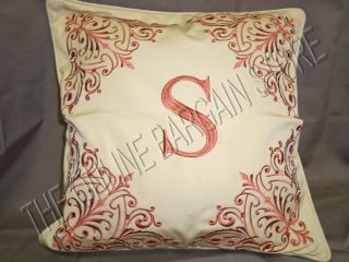 Frontgate Outdoor Patio Pool Monogram s Sofa Chair Throw Pillow Cover Rust 17"