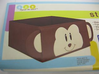 New Monkey Fabric Storage Bin Great for Kids Room Toys Clothes Organization