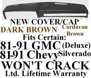Dark Brown Dash Pad Cover Cap 1981 91 Chevy Silverado 82 83 84 85 86 87 88 89 90