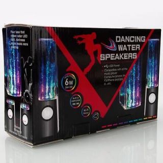 New Black Music Water Fountain Speaker Dancing LED Lights Laptop Computer
