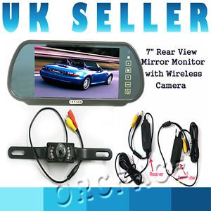 Car Parking Reversing 7 IR Wireless Camera 7" LCD Color Mirror Monitor Kit