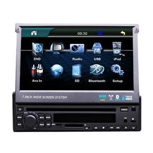 Single 1Din Vehicle Car CD DVD Stereo Player 7" Touch Screen RDS Radio BT USB SD