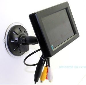 4 3" High Resolution Car Color TFT LCD Camera Monitor 2 Video Input Car Holder