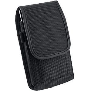 New Black Rugged Canvas Holster Case Pouch with Belt Clip for Cell Phones Velcro