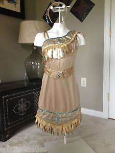 LKN Girl Disney Princess Original Authentic Pocahontas Dress Costume M 7 8 6 6X