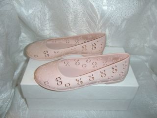 Gucci Baby Girls Signature Rubber Ballet Shoes Pink 28US 11EU Retail $195 00
