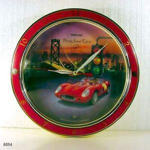 Sport Car Wall Clock w Engine Reving Tires Squealing Sounds Flashing Lights