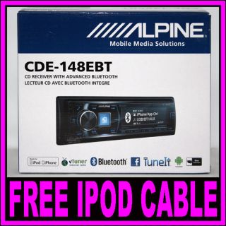 Alpine CDE 148EBT Bluetooth iPod iPhone Nokia CD  Car Stereo Player Receiver