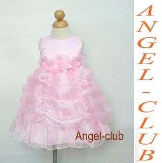 P1212B New Pink Pageant Party Infant Girl Dress Sz 6M 12M 18M 24M 2T
