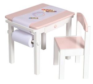 Guidecraft Kids Pink Art Activity Table Chair Set New
