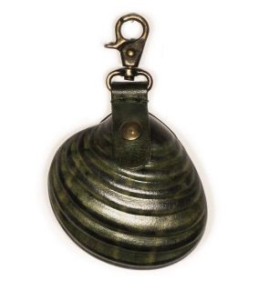 New Hard Leather Coin Change Purse Clam Shell Green