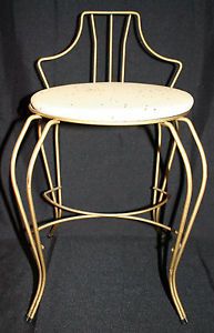 Nice Joal Flex USA Mid Century Art Deco Brass Vanity Dressing Table Chair