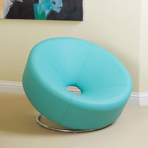Nouvelle Luxury Modern Design Blue Leather Accent Chair