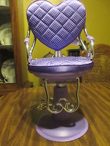 American Girl Battat Purple White Dots Beauty Salon Chair for 18" Dolls