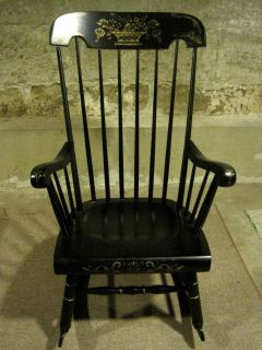 Vintage Tell City Hitchcock Dining Chair 2266 Black Gold Stencil on ...