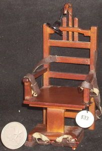 Dollhouse Miniature Old Sparky Electric Chair 1 12 Western Jail Prison Halloween