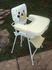 RARE Vintage Disney Babies Mickey Mouse Minnie Mouse High Chair Made in USA