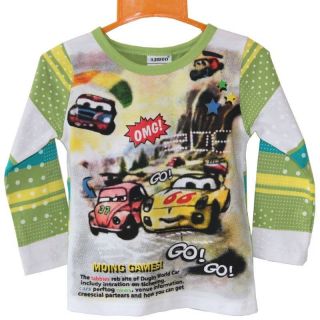 Cute "Car Pattern" Printed 2013 New Baby Boy Autumn Long Sleeve T Shirt for 1 6Y