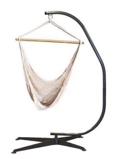 Hanging Hammock Chair Stand with Cotton Hammock Chair Set Power Coated Steel