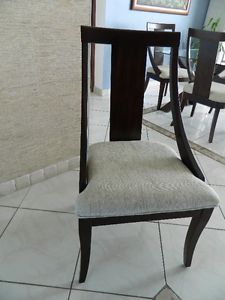 Set of 6 Contemporary Style Brown Finish Dining Chairs