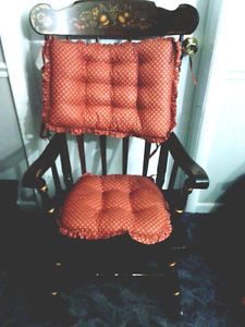 Nichols and Stone Antique Stenciled Rocker Rocking Chair with Cushions