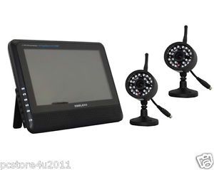 Digital 2 4GHz Wireless Camera Monitor 7'' TFT LCD 2CH DVR Security IR Cameras