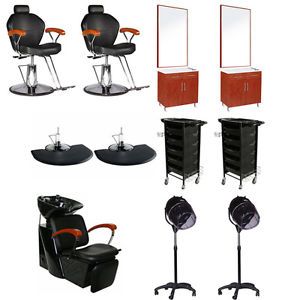 Salon Equipment Styling Station Chair Mat Shampoo Bowl Dryer Package DP 50