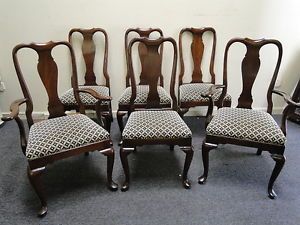 6 Ethan Allen Cherry Queen Ann Dining Room Chairs