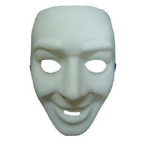 Adult Male Blank Plastic White No Face Mask Jabberwockeez Costume Drama Hip Hop