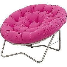 Updated Version Papasan Oversized Oval Chair Pink Metal Frame Strong Cotton Duck