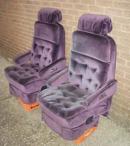96 Safari Astro Glaval Van Blueberry Black Reclining Front Seats Captains Chairs