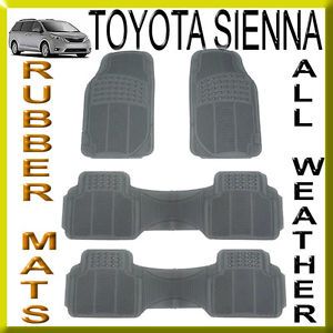 4pc Toyota Sienna All Weather Semi Custom Gray Rubber Floor Mats Set MT 9002 3gr
