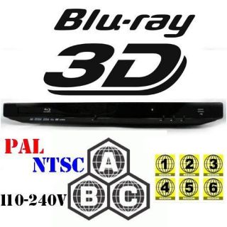 All Multi Zone Code Region Free 2D 3D Blu Ray Player A B C 1 2 3 4 5 6 DVD New