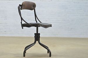 Vintage Antique Industrial Machine Factory Office Desk Chair Toledo Stool Era
