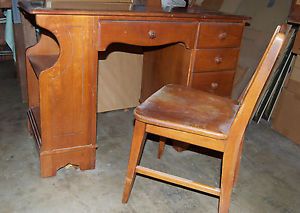 Vintage Wood Student's Desk and Chair Local Pick Up Only