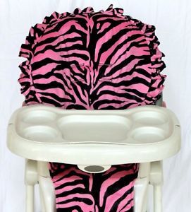 Baby High Chair Cover Fits Most High Chairs Pink Zebra Design New Soft Padded