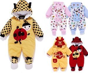New Baby Girls Boys Romper Coverall Clothes 1 Piece Autumn Winter Size 0 12 M