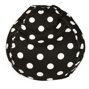 Large Polka Dot Bean Bag Chair for Kids Black White Small from Brookstone