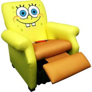Nick Jr Spongebob Squarepants Kids Upholstered Recliner Chair New