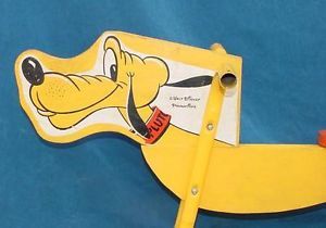 Vintage Walt Disney Pluto Chair Seat Ride Game Toy Mickey Mouse Donald Duck Old