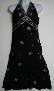 BCBG MAXAZRIA Black Silk Cocktail Dress Size 6