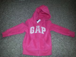 Baby Gap Hoodie Pink Fleece w Light Pink Logo Girls Size 3T