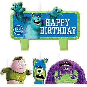 MONSTER Inc UNIVERSITY 4 Pieces Cake Candles Birthday Party Supply Decoration