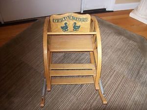 1950's Delphos Bending Ohio Teetertot Wooden Baby Child's Rocker Rocking Chair